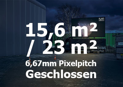 15,6qm/ 23qm – Geschlossener LED-Trailer – 6,67mm Pixelpitch