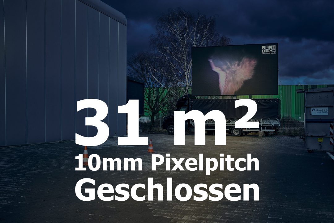 31qm – Geschlossener LED-Container – 10mm Pixelpitch