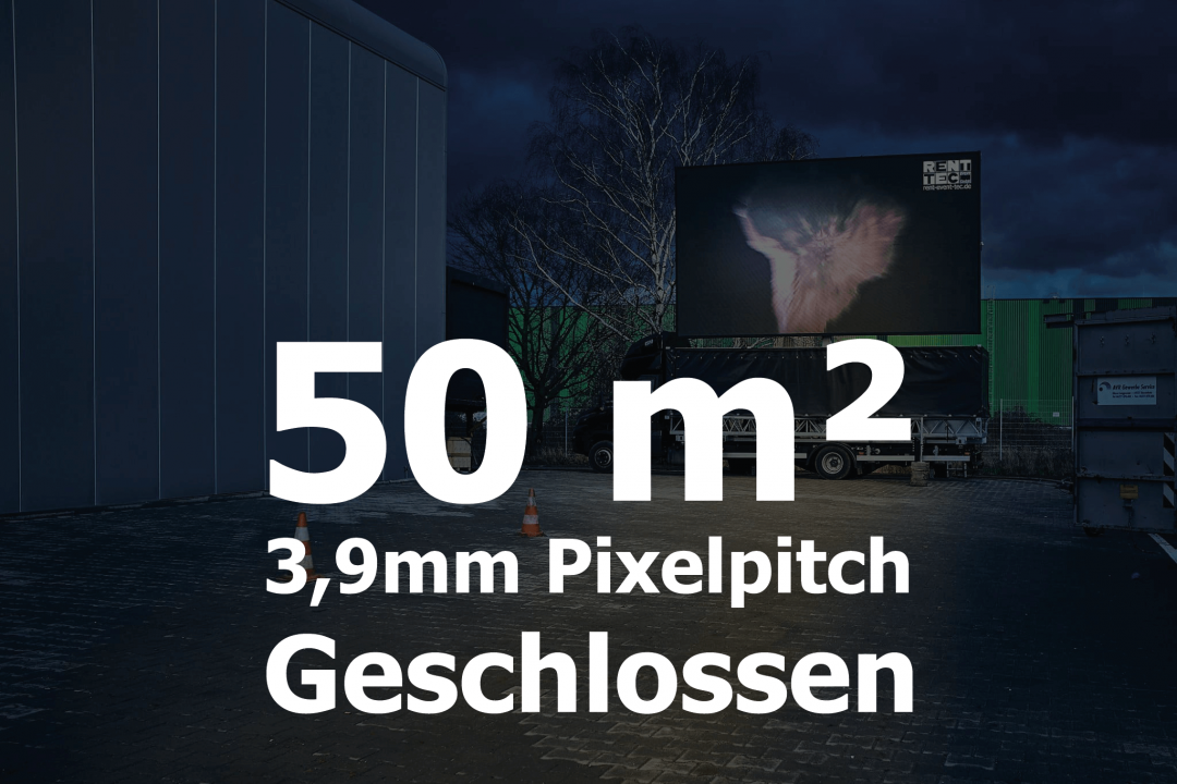50qm – Geschlossener LED-Container – 3,9mm Pixelpitch