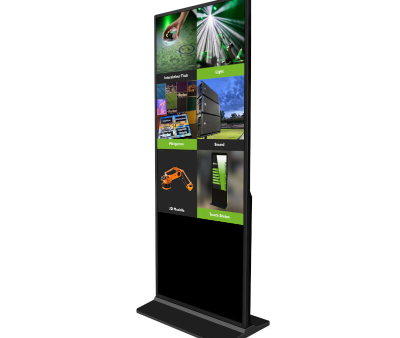 Diliton 554KTS-B Kiosk/interaktive vertikale 55” UHD-Touchstele 4K schwarz Interaktive vertikale 55'' Touchstele mit UHD-Touchdisplay
