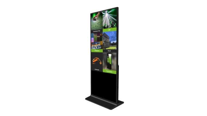 Diliton 554KTS-B Kiosk/interaktive vertikale 55” UHD-Touchstele 4K schwarz  Interaktive vertikale 55'' Touchstele mit UHD-Touchdisplay